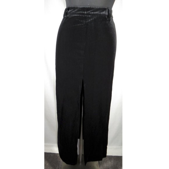 Shein Sexy Black Velvet Front Split Maxi Skirt Plus Size 3X - Picture 5 of 8